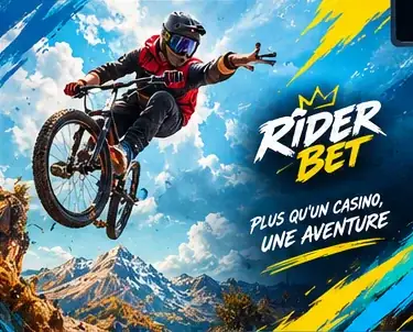 Rider BMX en l'air avec le message Plus qu'un casino, une aventure